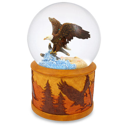 Bald Eagle Rotating Musical Snow Globe