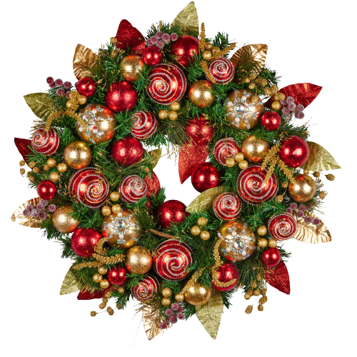 Elegant Traditional Red Berries Christmas Wreath 71 cm wide
