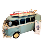 VW Blue Kombi Van Model With Surf Boards