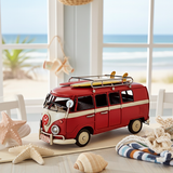 VW Red Kombi Van Model With Surf Boards