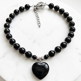 Gothic Love  Black Onyx and Sterling Silver Necklace