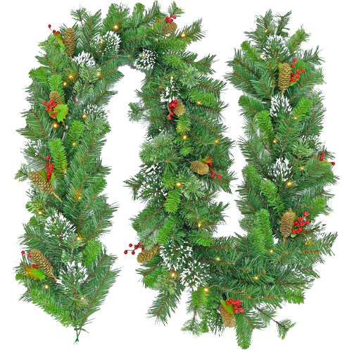 Snowy Wintry Pine Christmas Garland 274 cm Long