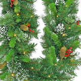 Snowy Wintry Pine Christmas Garland 274 cm Long