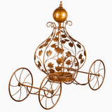 Antique Gold Metal Princess Leaf Design Carriage Display 153 cm Long
