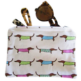 Dachshund Sausage Dogs Zip Toiletry Or Purse Pouch Bag