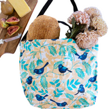 Blue Wren Design Heavy Drill Cotton Fashion Tote Bag