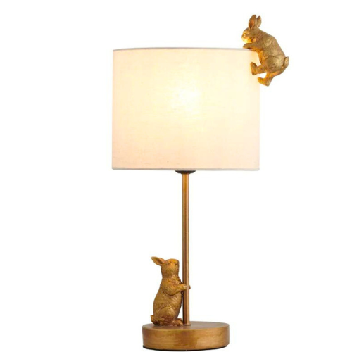 Playful Bunny's Whimsical Metal Table Lamp