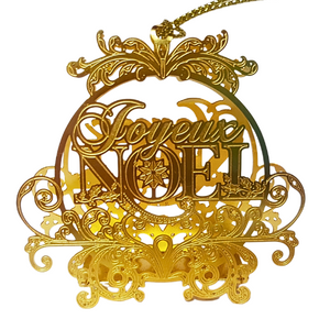 Diorama 3D  Joyeux Noel Christmas Carriage Tree Ornament Finished In 18K Gold