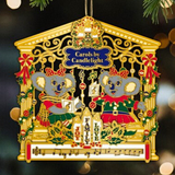 Diorama 3D Carols In Candlelight Koala Christmas Tale Ornament 18K Gold Plated