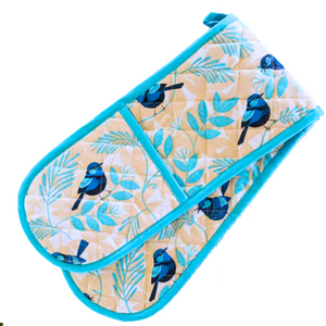 Blue Wren Heavy Duty Cotton Double Oven Glove