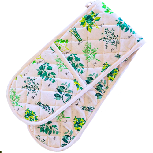 Culinary Herbs Heavy Duty Cotton Double Oven Glove