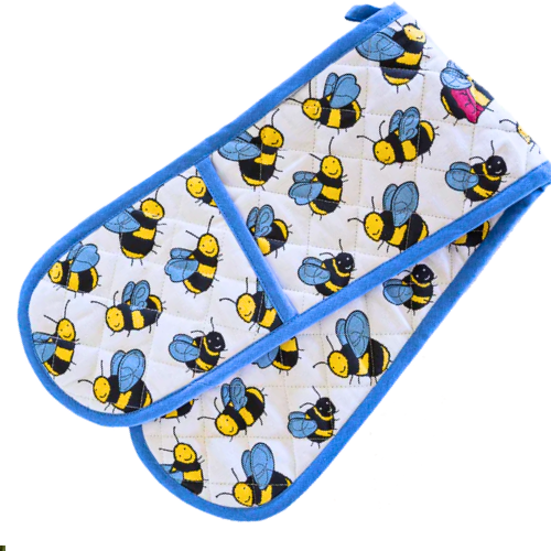 Queen Bee and Hive Heavy Duty Cotton Double Oven Glove