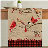 Christmas Birds And Cherry Tree Christmas Table Runner