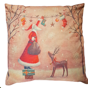 Santa 's Busy Night Christmas Decor Cushion Cover