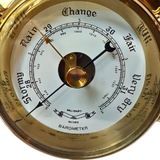 Ships Wheel  Brass Barometer Showing Barometric Weather Pressure