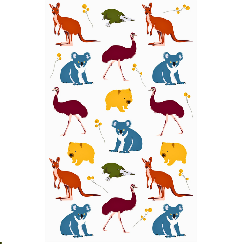 Australian Animals Tea Towel 100% Cotton