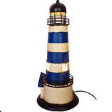 Blue and White Lighthouse Table Lamp