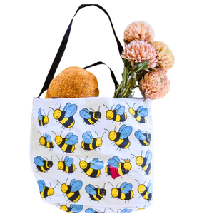 Happy Bee Design Heavy Drill Cotton Fashion Tote