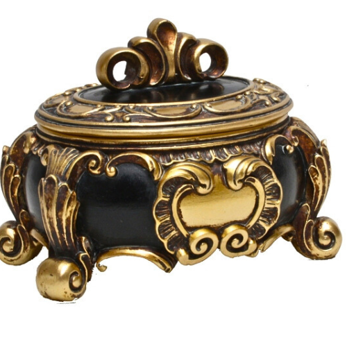 Baroque Style Gold and Black Trinket Box
