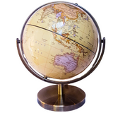 Classic Atlas World Globe In Sand With 360 Degree Gimbal Movement