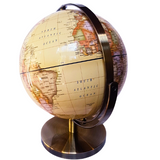 Classic Atlas World Globe In Sand With 360 Degree Gimbal Movement