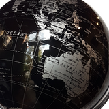 Black and Silver World Globe with 360 Degree Gimbal Movement