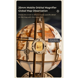 25mm Mobile Orbital Magnifier with world map design on a white background