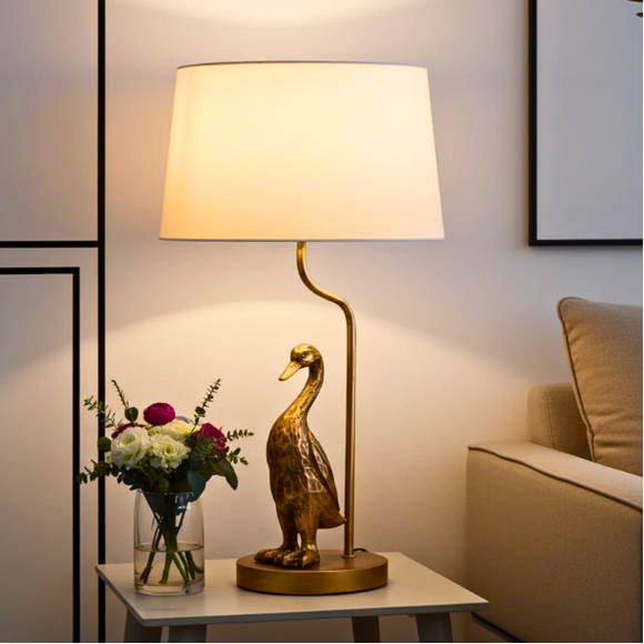 Audacious Duffus Duck Gold Table Lamp