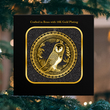 Australian Owl Ornament Finished In 18K Gold