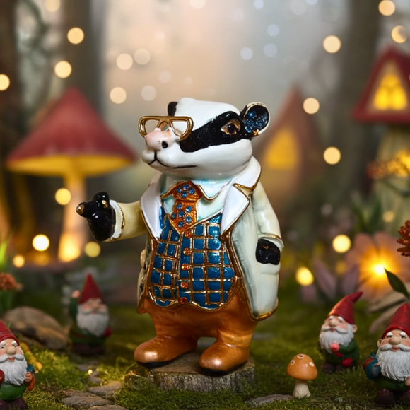 Badger From Wind In The Willows Aurora Hidden Treasures Trinket Box