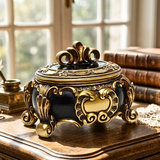 Baroque Style Gold and Black Jewellery Trinket Box