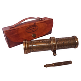 Brass Kaleidoscope With Gemstones And Poem In A Leather Case