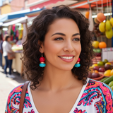 Caribbean Dreams Red Coral and Turquoise .927 Sterling Silver Earrings