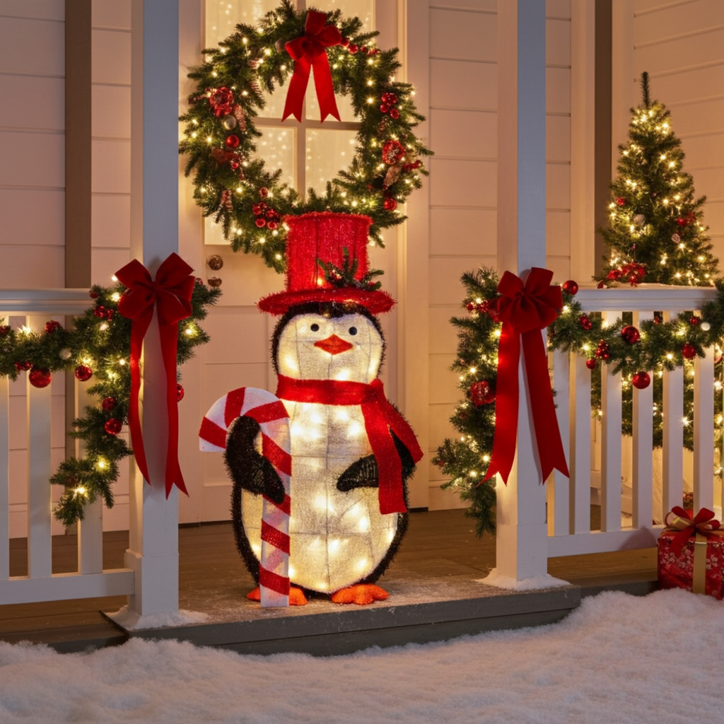 Chippy The Christmas LED Light Up Penguin Display For Outdoor or Indoo ...
