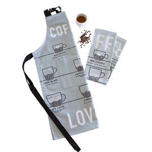 Coffee Lovers Apron Made From Heavy Duty Drill Cotton