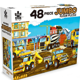48-piece jumbo floor puzzle box with construction vehicle design on a white background
