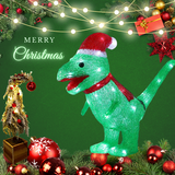 Fierce Green Christmas LED Acrylic T Rex Dinosaur Indoor Or Outdoor Use