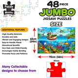 48-piece jumbo jigsaw puzzle set with an underwater scene design, featuring Puzzle Master branding.