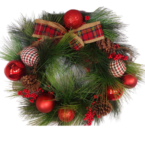 Folksy Art Christmas Wreath 70 cm wide