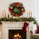 Folksy Art Christmas Wreath 70 cm wide