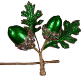 Green Christmas Acorn Clip On with Leaves, 21cm