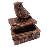 Keeper Of The Books Owl Cold Cast Bronze Trinket Box