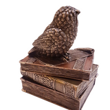 Keeper Of The Books Owl Cold Cast Bronze Trinket Box