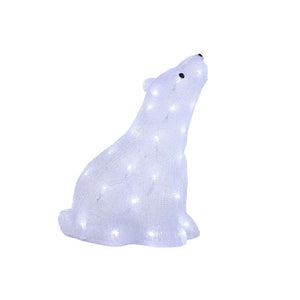 LED Cute Frosty White Acrylic Christmas Polar Bear Indoor Or Outdoor Use