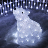 LED Cute Frosty White Acrylic Christmas Polar Bear Indoor Or Outdoor Use