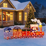 Magical Light Up Christmas Train With Carriages For Indoor And Outdoor Display 160cm Long