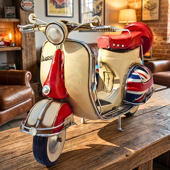 Red And Cream Italian Vespa 1946 Model With UK Flag – Greenmantle