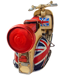 Red And Cream Italian Vespa  1946 Model With UK Flag