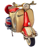 Red And Cream Italian Vespa  1946 Model With UK Flag