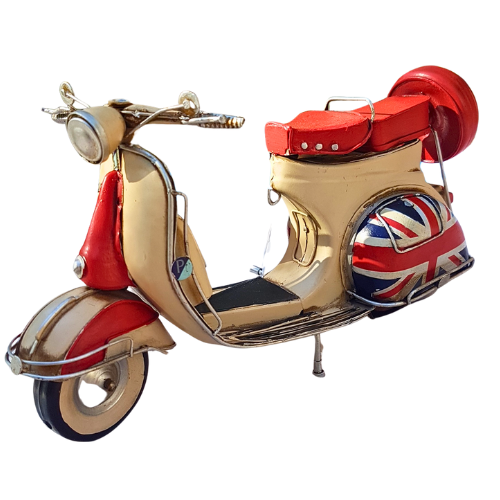 Red And Cream Italian Vespa 1946 Model With UK Flag – Greenmantle